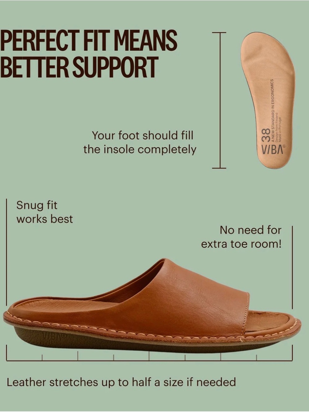 NEW VIBAe Saint Tropaz Women's Cognac Leather Slide Sandals 37 - Picture 8 of 11